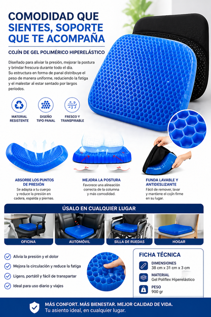 Cojín De Gel Ortopédico para Asiento